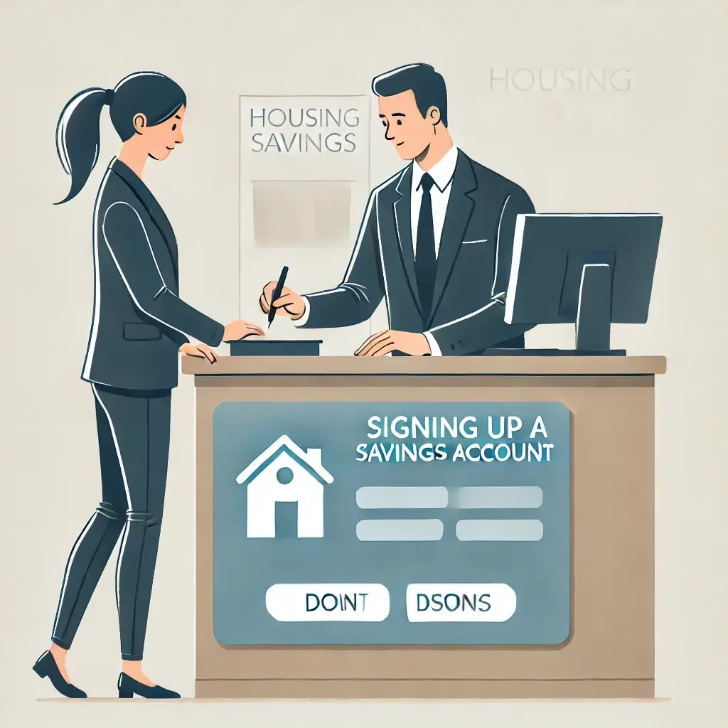 은행에서 청약 통장 가입을 진행하는 모습.