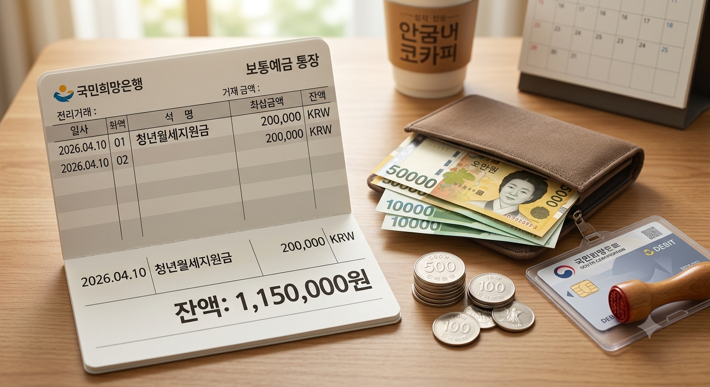 청년 주거비 지원금 수령 및 매월 20만원 혜택 이미지