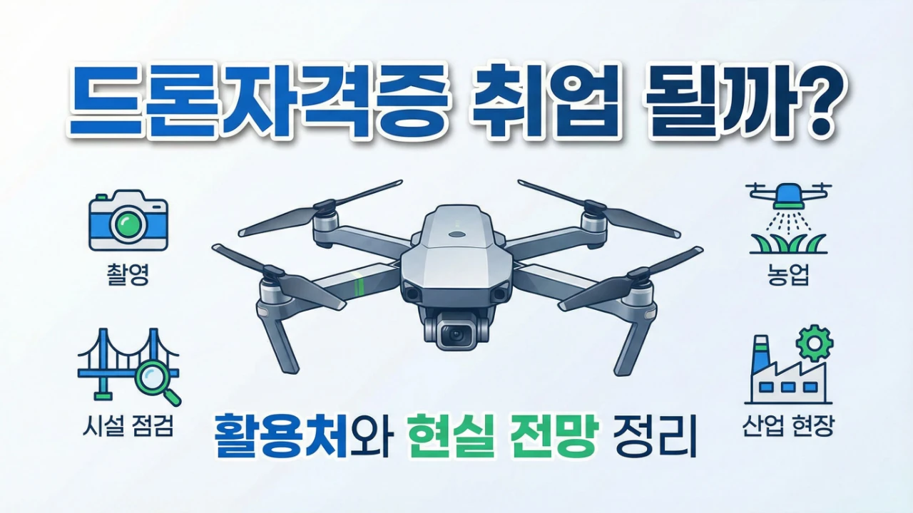 드론자격증 취업 활용처와 현실 전망을 정리한 대표이미지