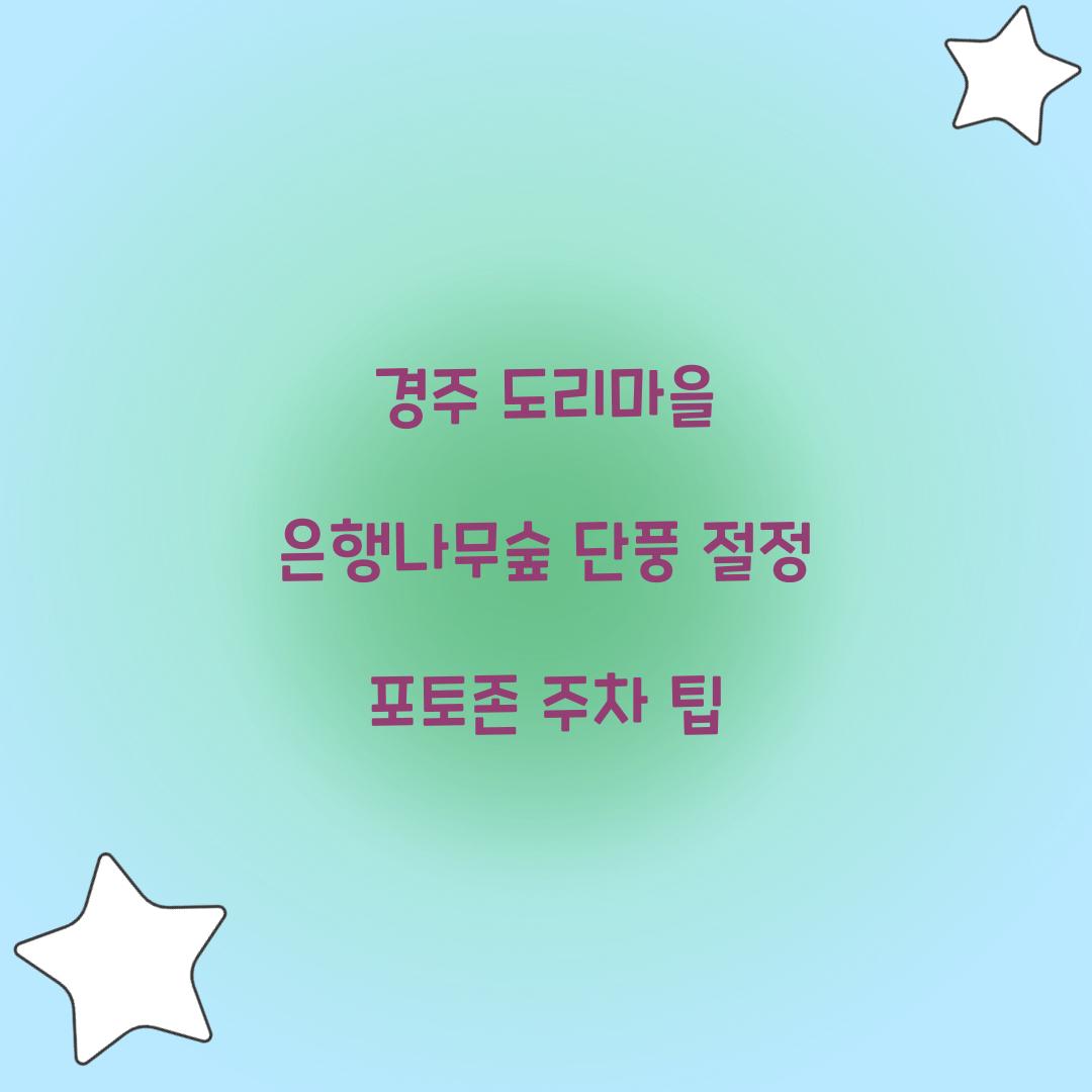 경주 도리마을 은행나무숲