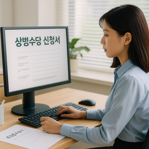 사무직 근로자가 일하는 모습