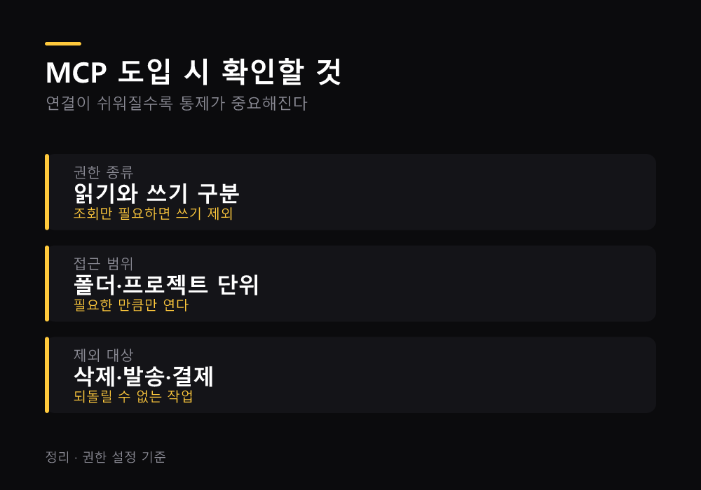 MCP 도입 시 확인할 것