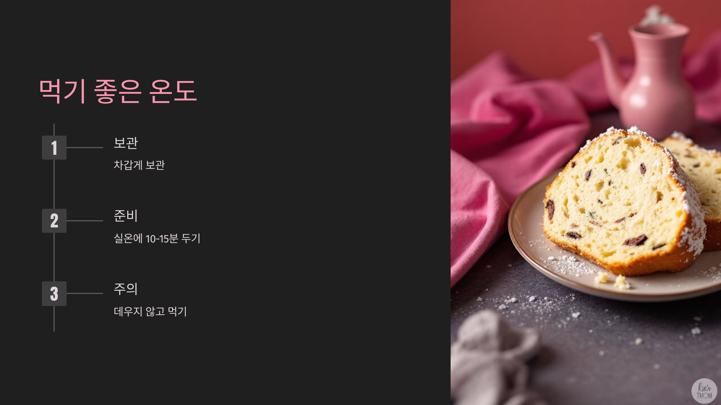 슈톨렌을 먹기 좋은 온도