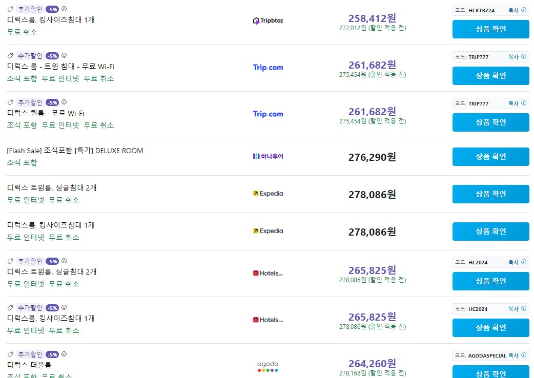 해외 호텔 예약사이트 다섯 번째 '호텔스컴바인'