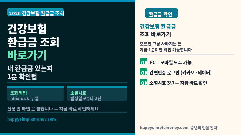 건강보험 환급금 조회 바로가기 2026 - 내 환급금 있는지 1분 확인법