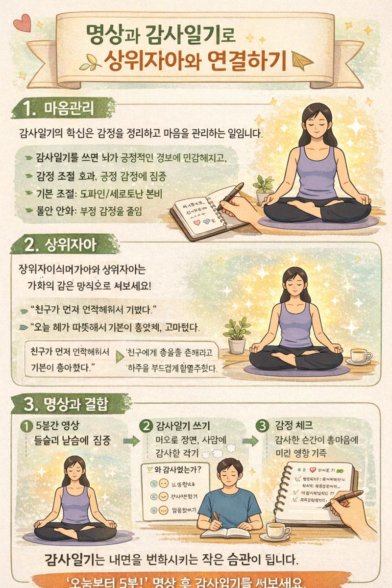 감사일기를 제대로 쓰는 방법 (마음관리, 상위자아, 명상) 관련 이미지