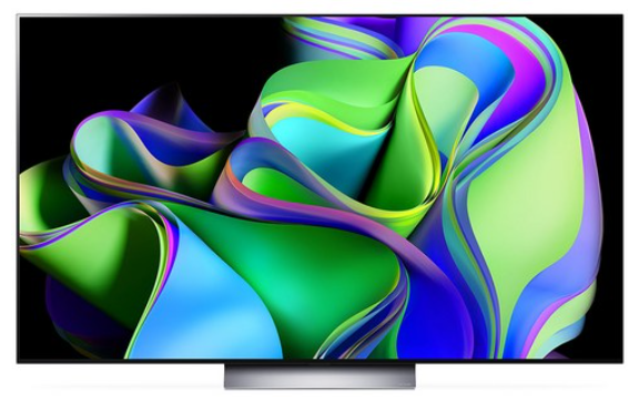 전면에서 본 LG C2 OLED TV