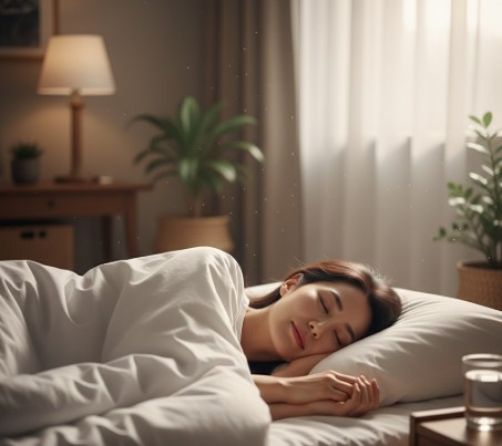 40대 여성이 숙면을 취하고 있다