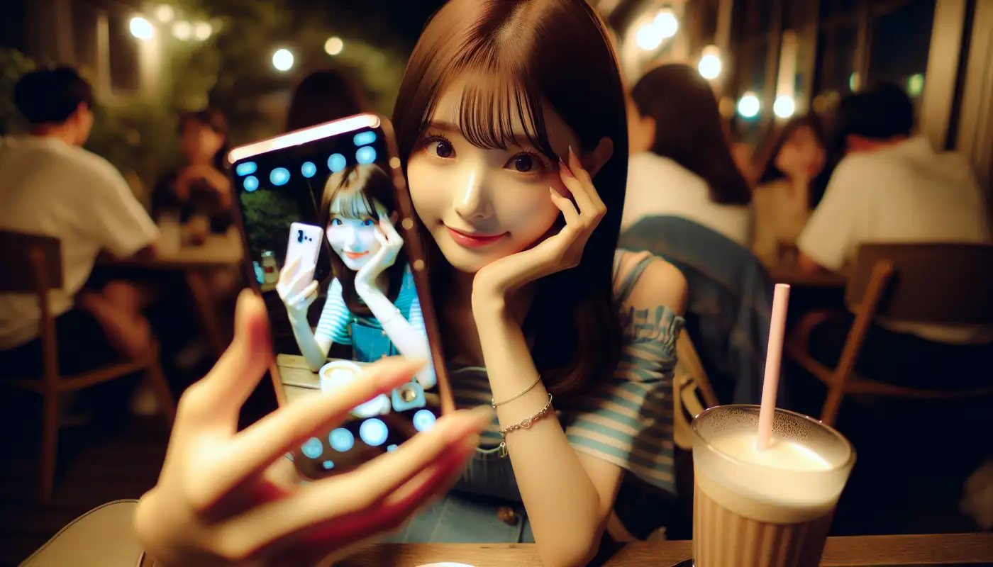 별사진-찍는법을-활용하는-여성의-모습