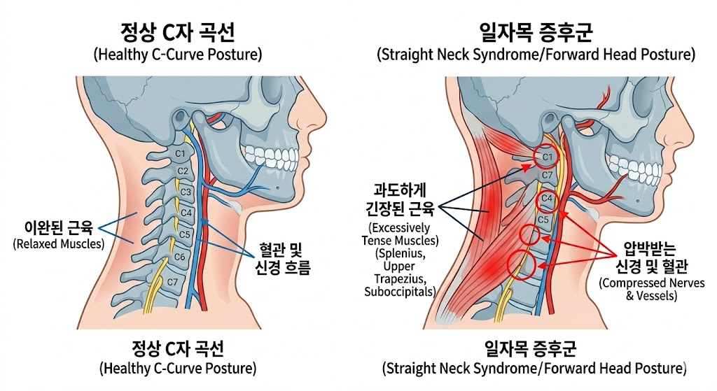 일자목 증후군