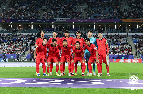 대한민국 : 호주 아시안컵 8강전 선수들, 출처 KFA