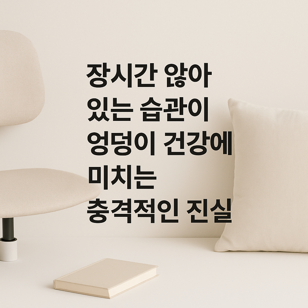 장시간 앉아 있는 습관이 엉덩이 건강에 미치는 충격적인 진실