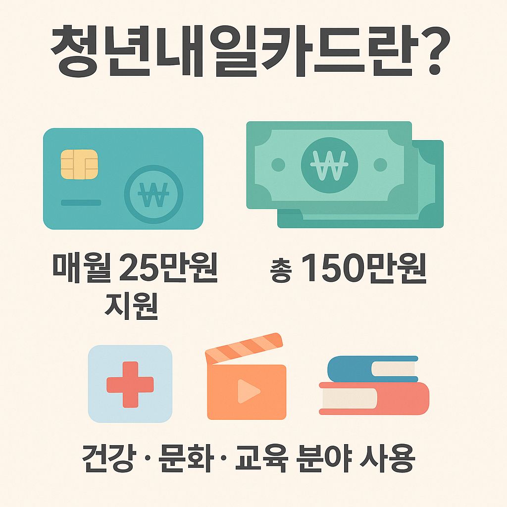 청년 내일 카드, 매월 25만원, 총 150만원 지원
