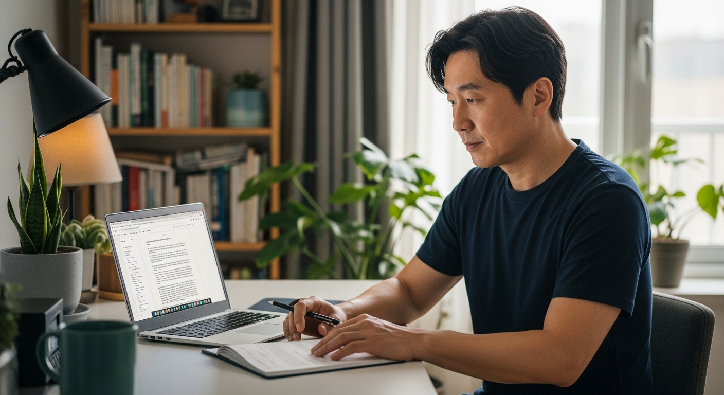 블로그 글쓰기 전략을 논의하는 장면