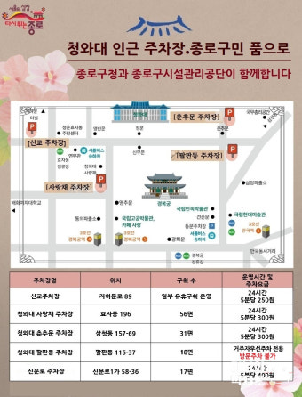 청와대 관람 주차장 정보