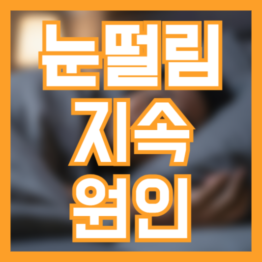 눈떨림 지속 원인 대체 왜!? 단순 스트레스 때문?