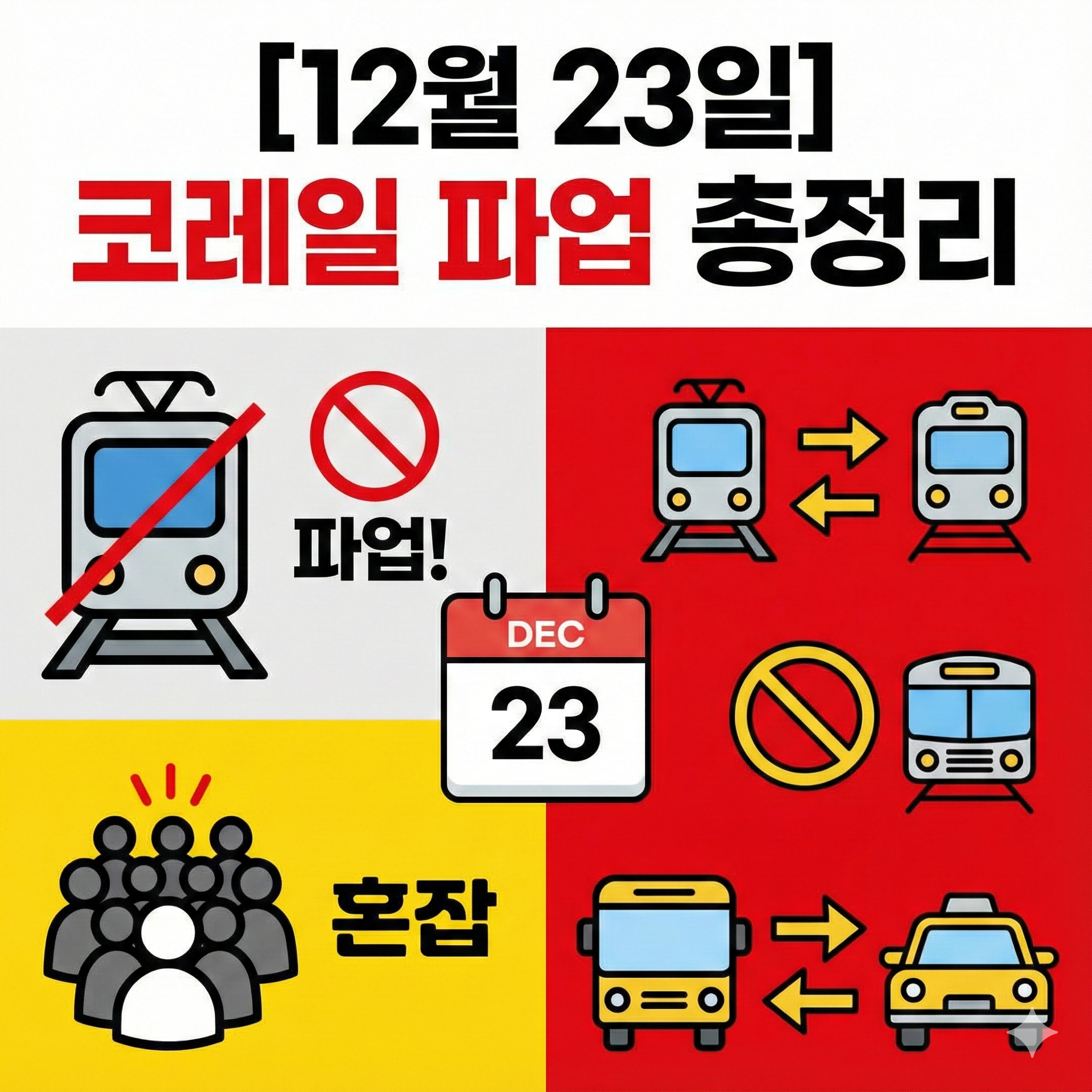 [12월 23일] 코레일 철도노조 파업 총정리