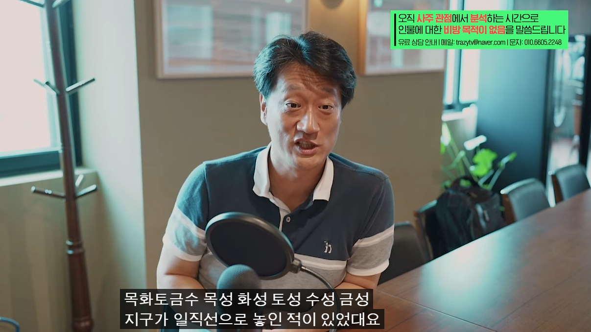 목성, 금성, 화성, 수성, 지구가 일직선 될 때