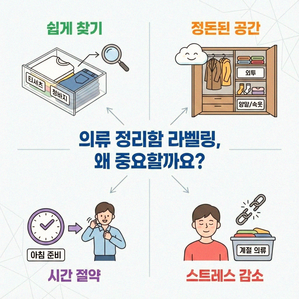 옷장 정리의 신세계 의류 정리함 라벨링 완벽 가이드