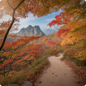 2025년 단풍 절정 시기 – 강원·경상 단풍 명소 가상 이미지