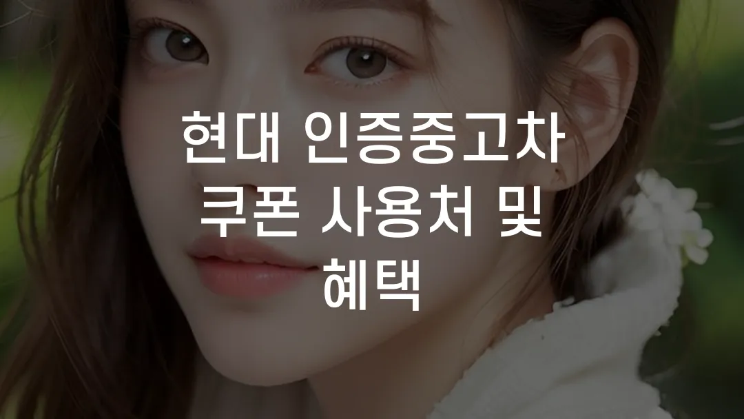 현대 인증중고차 쿠폰 사용처 및 혜택