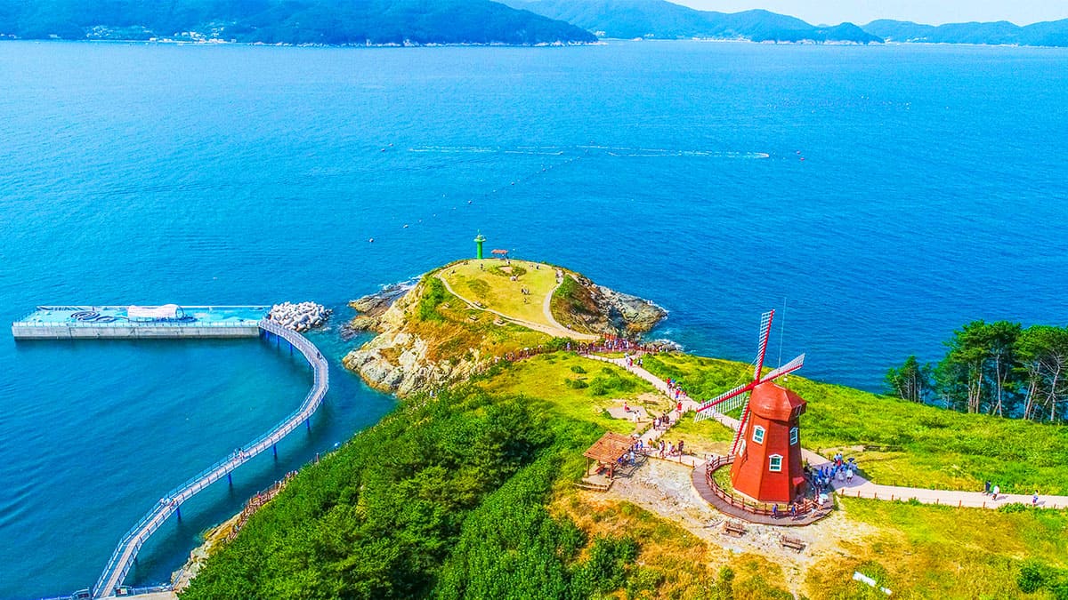 9월 거제 바람의 언덕 풍차와 바다