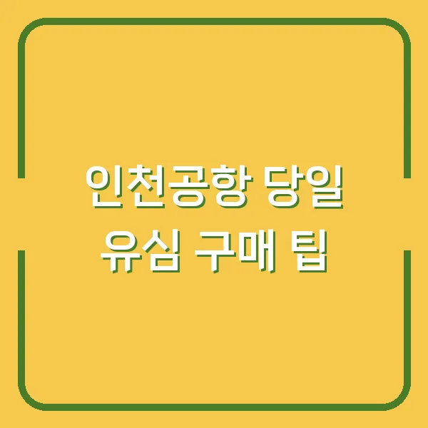 인천공항 당일 유심 구매 팁
