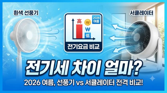 선풍기 전기세와 서큘레이터 전기세 비교 이미지