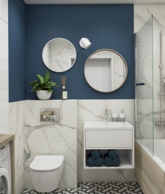 화장실리모델링-블루화이트