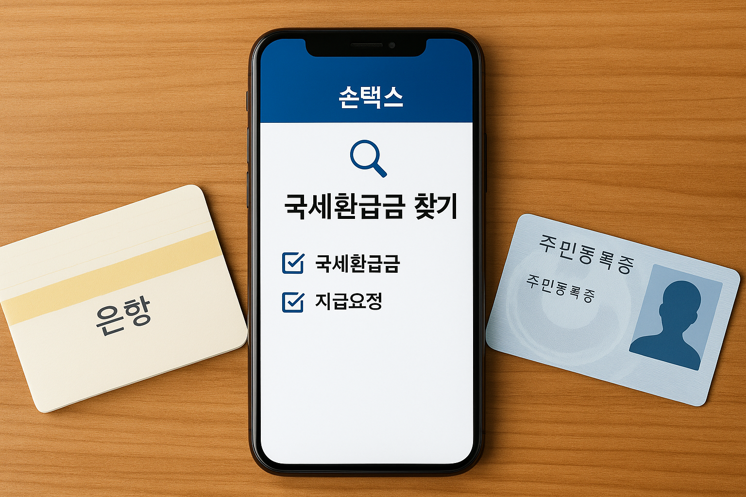 손택스에서 국세환급금 찾기 화면과 체크리스트