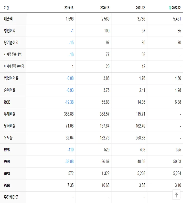 지어소프트 재무제표