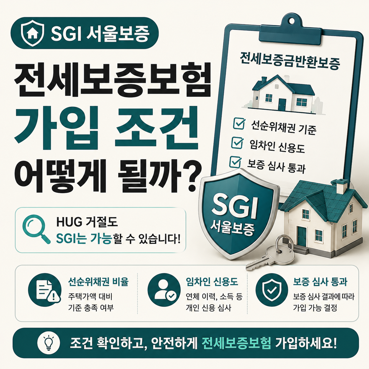 SGI 전세보증보험 가입 조건을 확인하는 이미지
