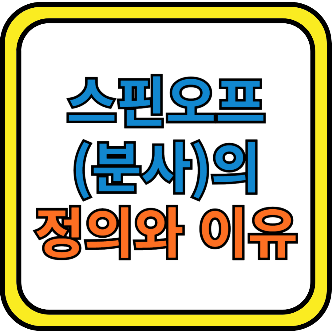 스핀오프(분사)의 정의와 분사의 이유