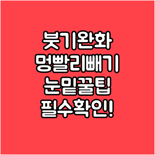 눈밑지방 재배치 수술 후 붓기 멍 완..