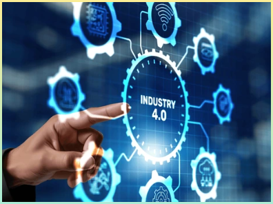 스마트 팩토리와 산업 4.0. 사물 인터넷(IoT) 개념.