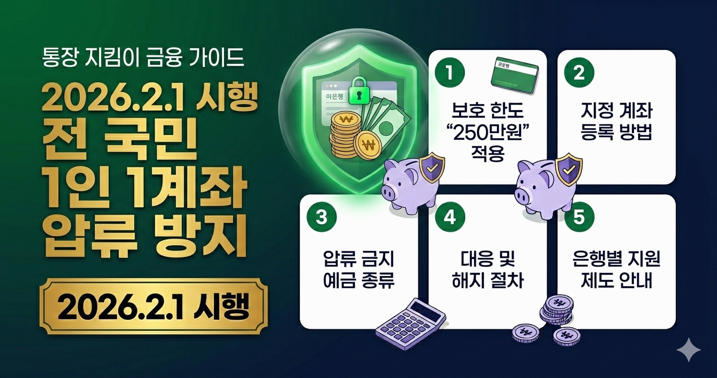 2026년 2월부터 월 250만 원 압류 못 합니다 — 생계비계좌 개설 방법 총정리