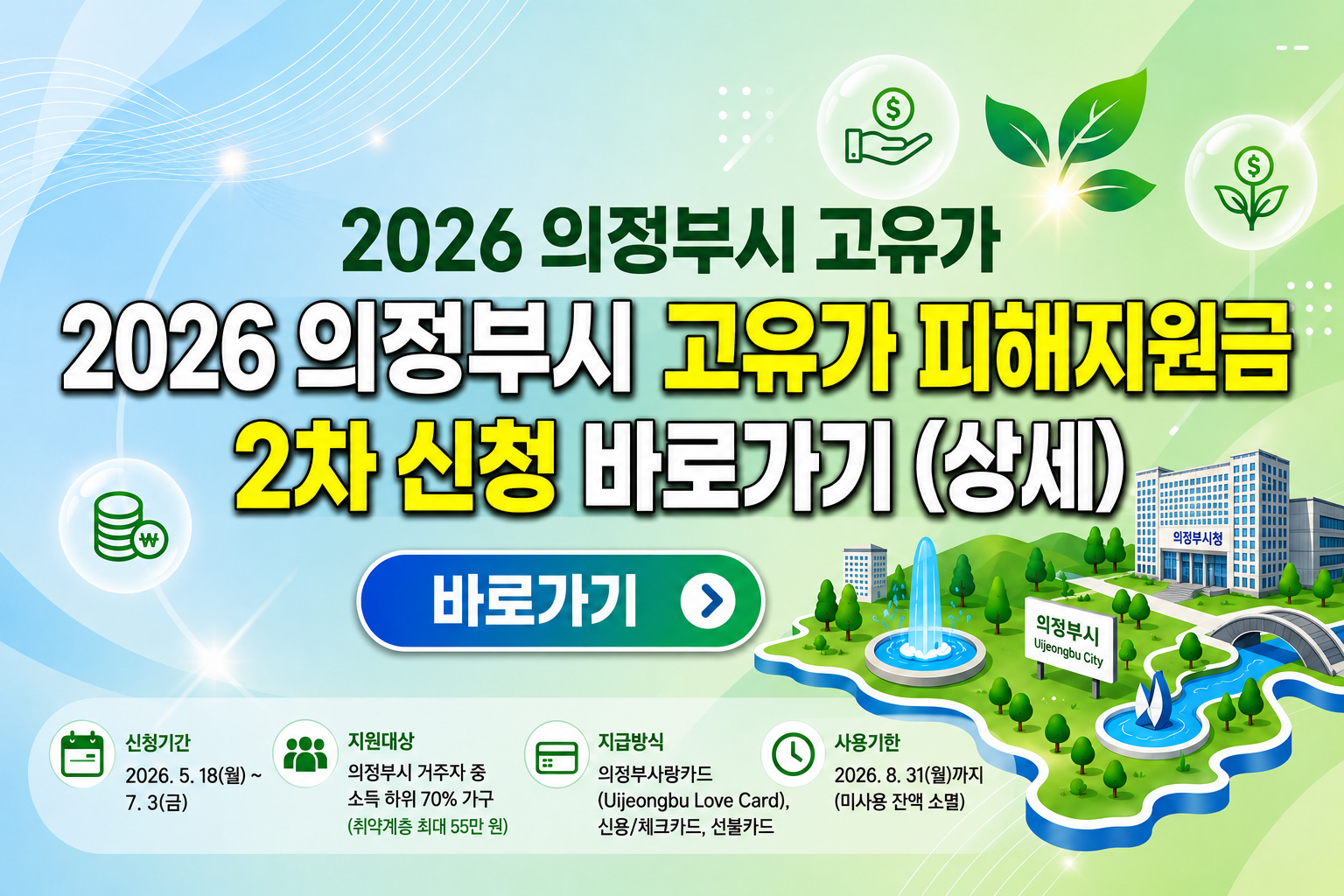 2026 의정부시 고유가 피해지원금 2차 신청 바로가기 (상세