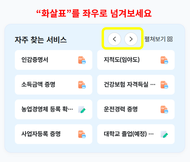 정부24 자주 찾는 서비스 이용 방법 1