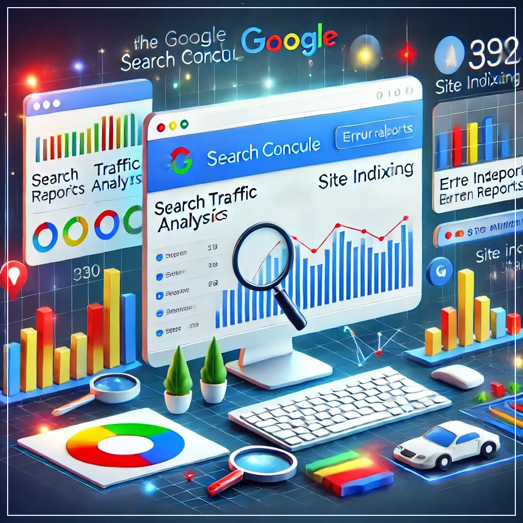 검색-트래픽-분석-오류-보고서-사이트-인덱싱-상태-등의-주요-기능을-강조하며-웹사이트의-가시성과-SEO-개선을-위한-통찰을-제공-하고-있다.