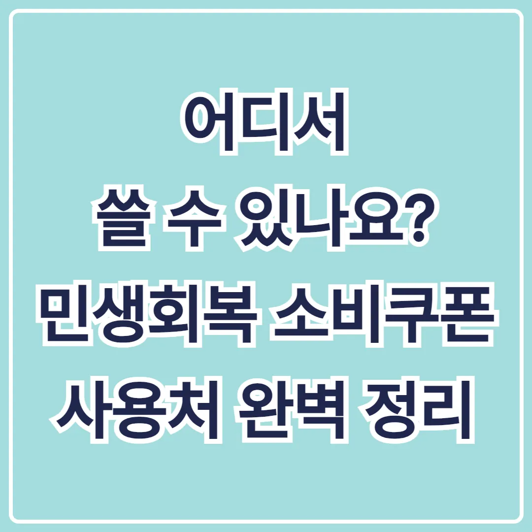 미성년자도 받을 수 있나 민생회복 소비쿠폰 미성년자 지급 안내