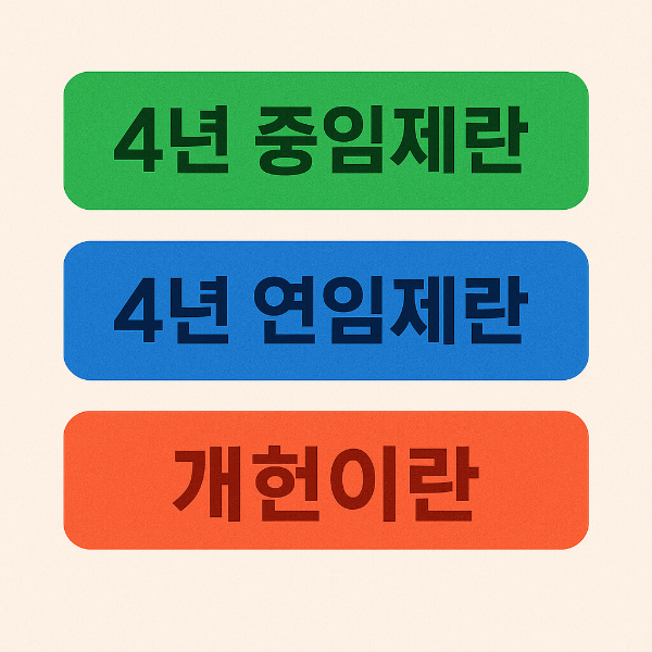 4년 중임제란·4년 연임제란·개헌이란