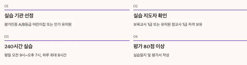 보육실습 240시간 완성하기 내용 정리