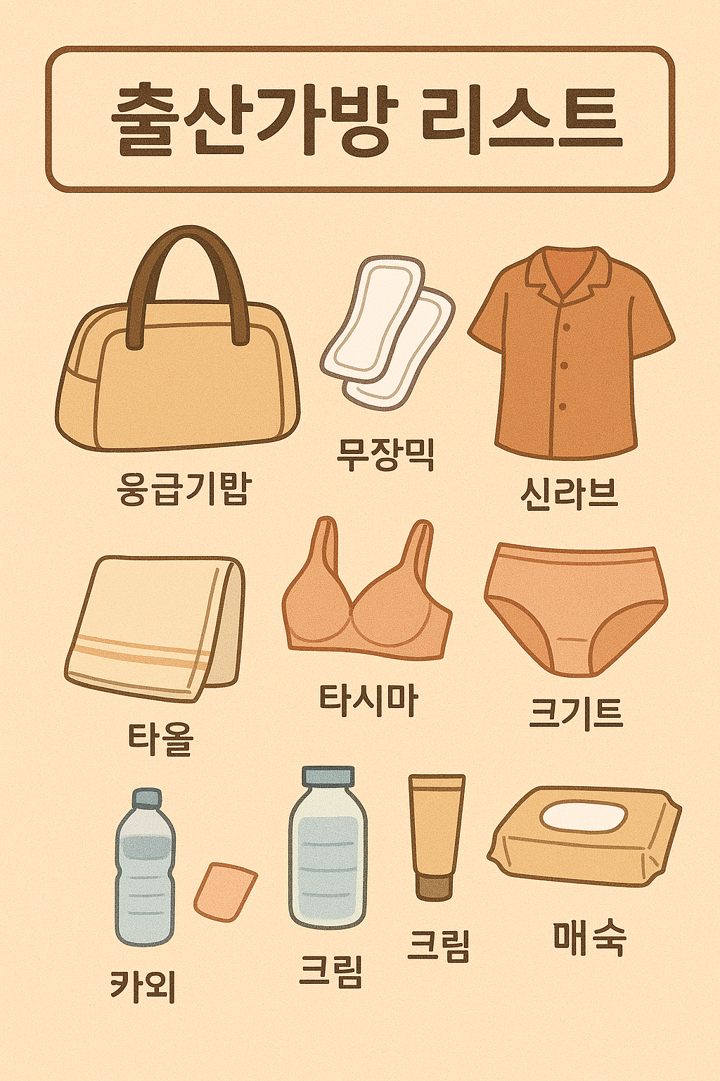 출산가방 리스트