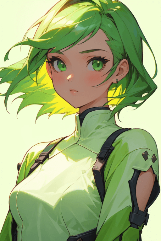 Playground AI로 생성한 그림(1) - 녹색 눈의 소녀