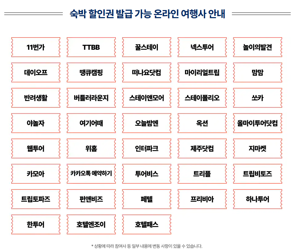 대한민국 숙박세일 페스타 사용처