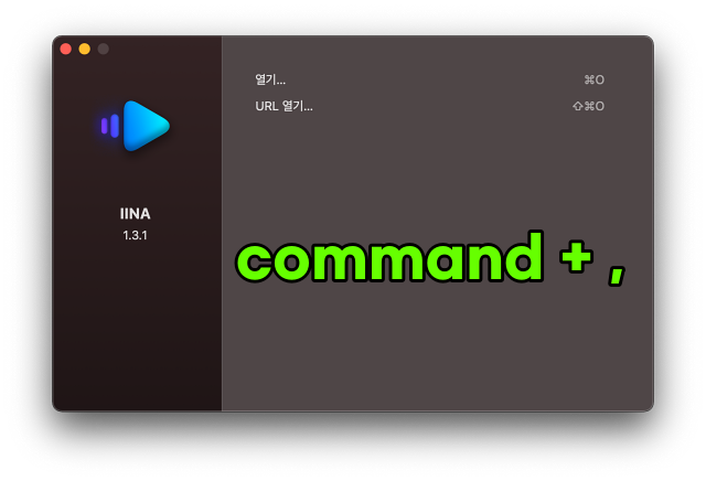 IINA 환경설정
