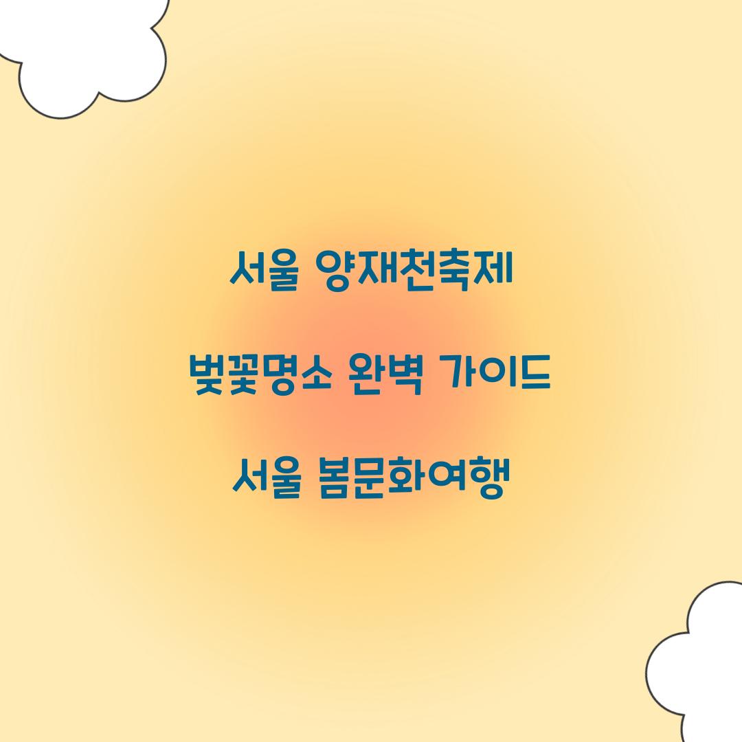 서울 양재천축제