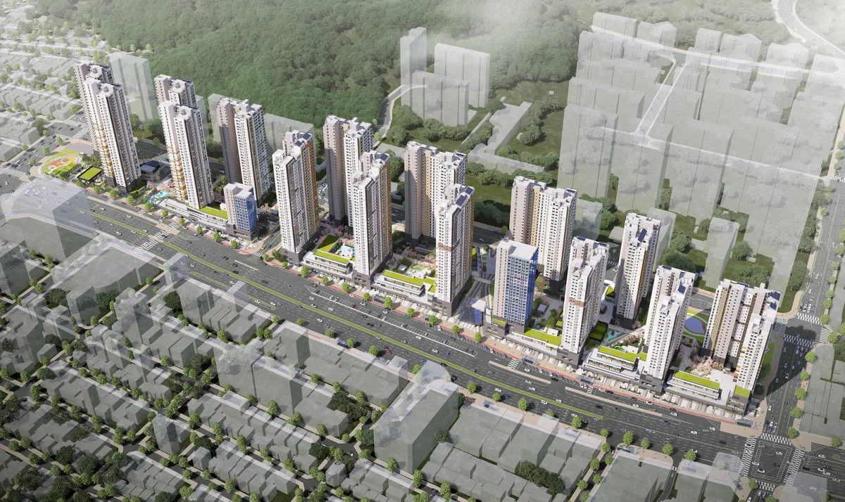 신흥역헤링턴스퀘어-단지-조감도