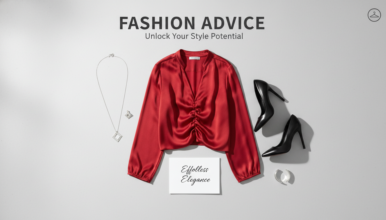 셀레스티아 레드 무드의 블라우스와 세련된 실버 주얼리, 블랙 힐을 매치한 트렌디 코디 추천