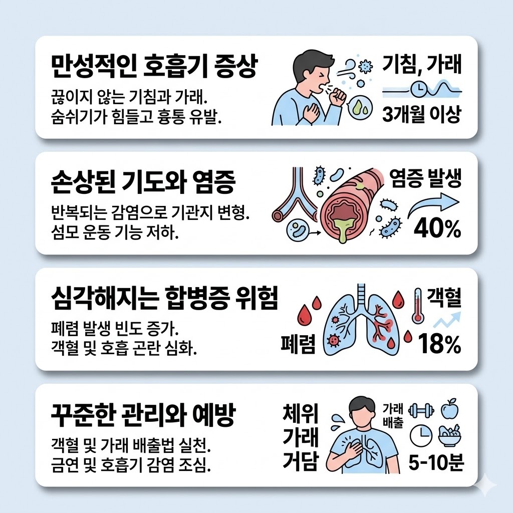 기관지확장증 증상과 관리 기준, 기침과 가래가 오래갈 때 확인할 점
